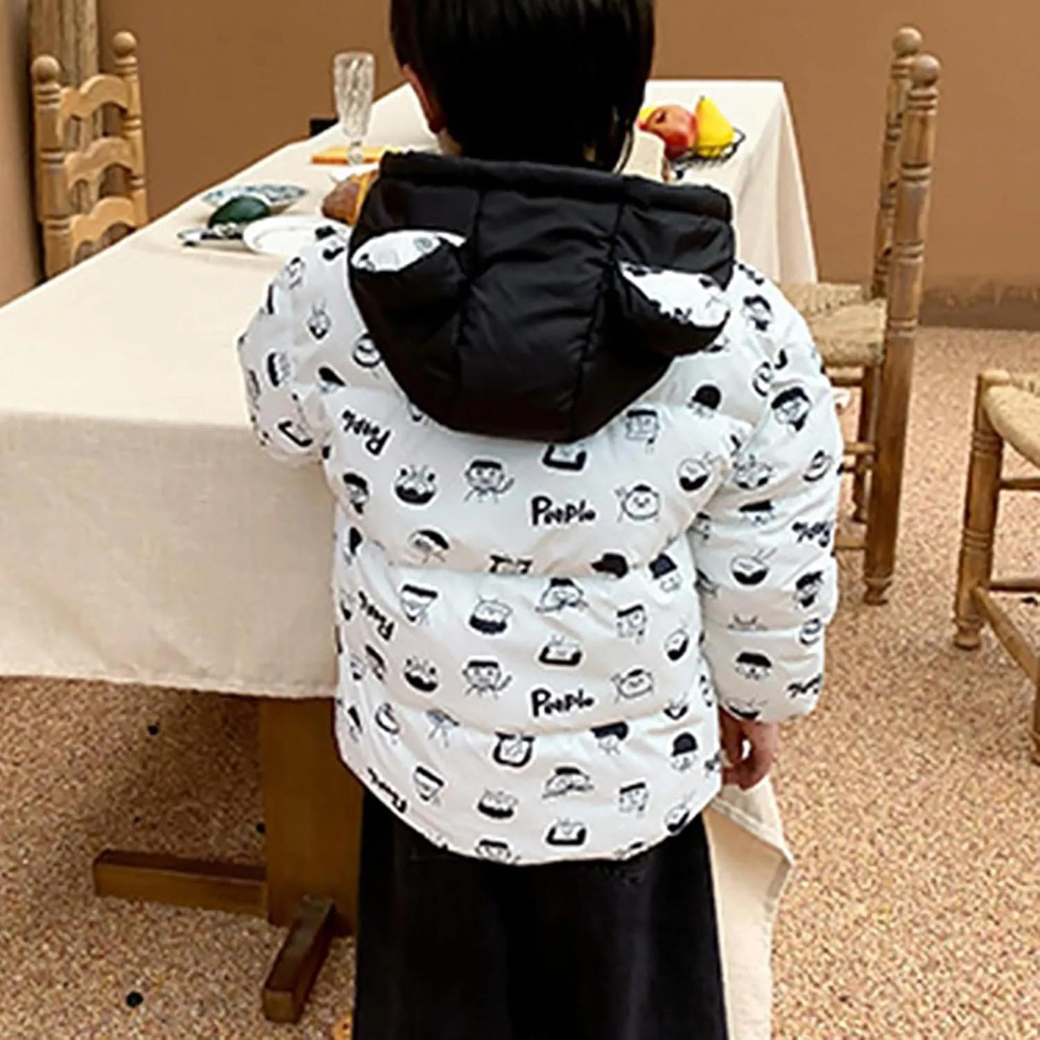 Kids Toddler Baby Girls Boys Winter Warm Thick Solid Cotton Long Sleeve Padded Jacket Coat Clothes Kid Jackets for