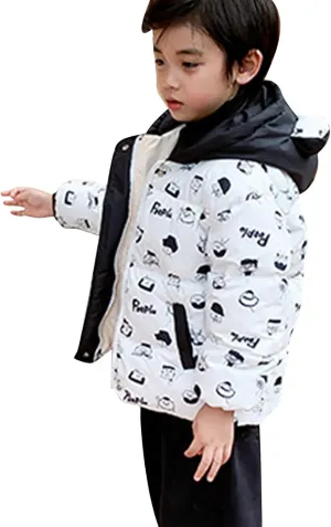 Kids Toddler Baby Girls Boys Winter Warm Thick Solid Cotton Long Sleeve Padded Jacket Coat Clothes Kid Jackets for