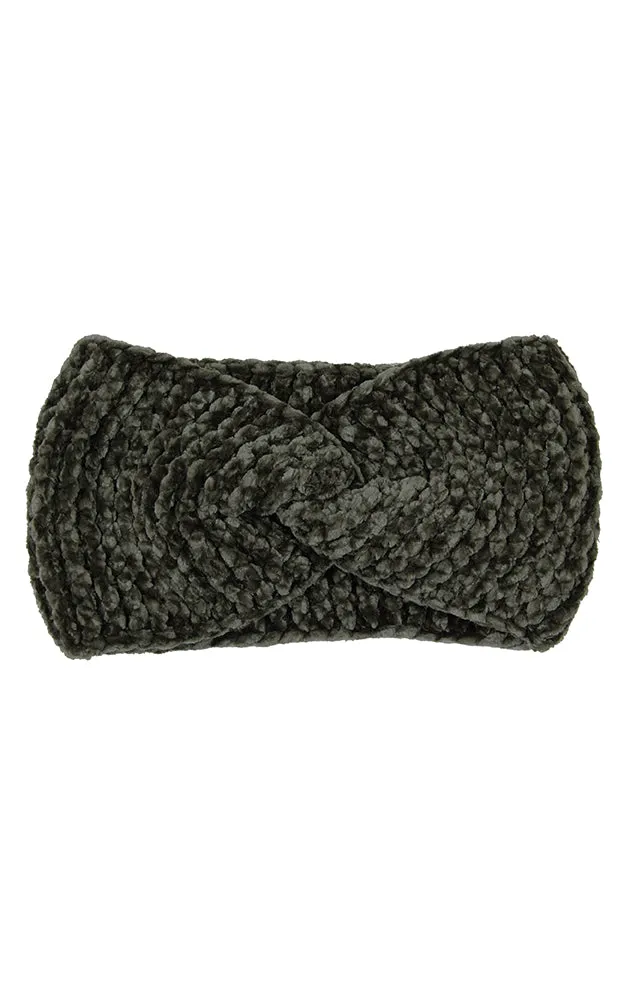 LHB009 Twisted Chenille Solid Knit Headband