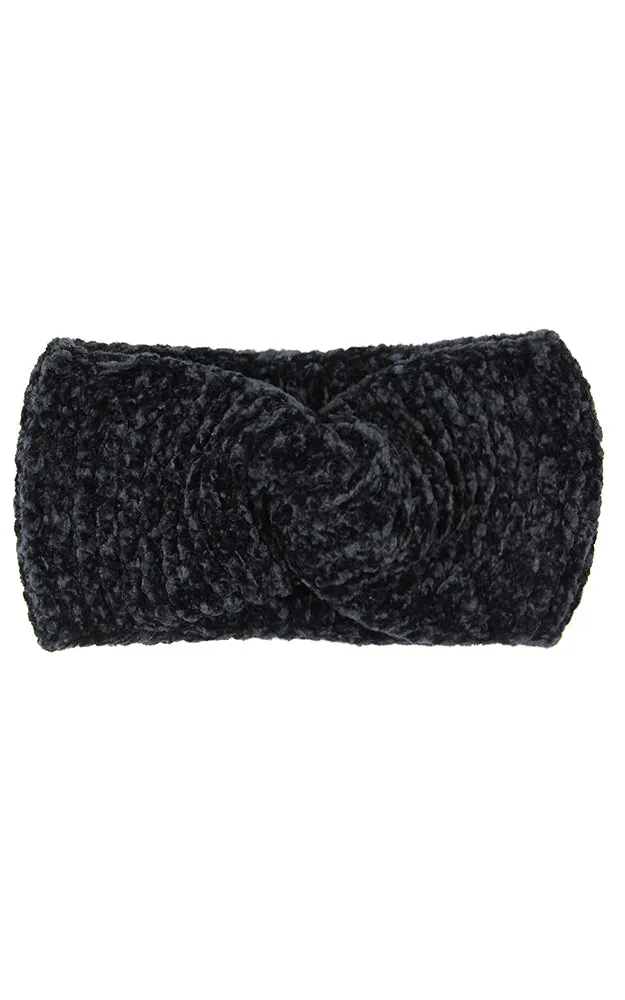 LHB009 Twisted Chenille Solid Knit Headband