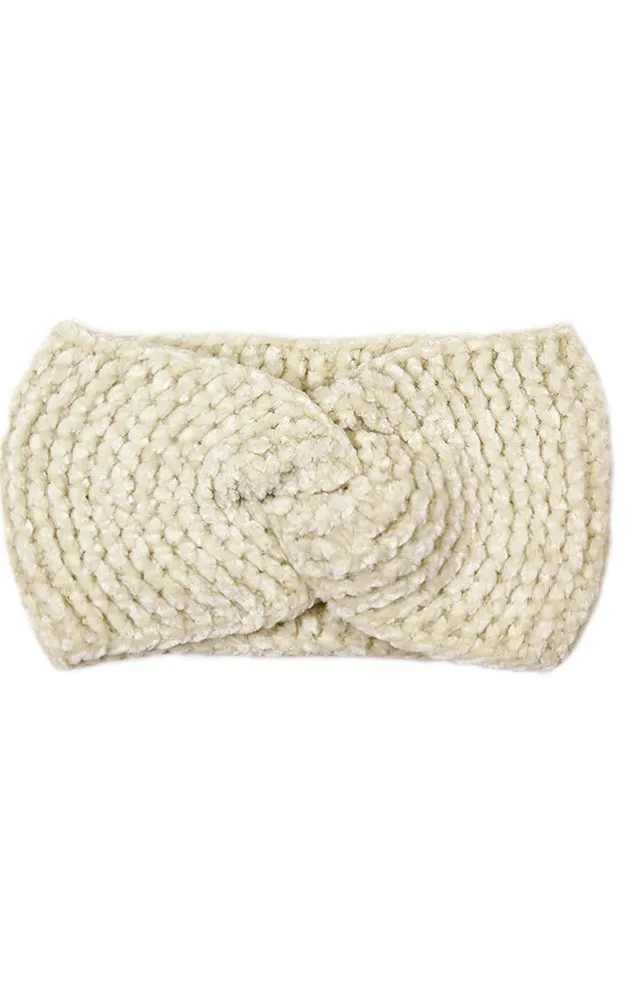 LHB009 Twisted Chenille Solid Knit Headband