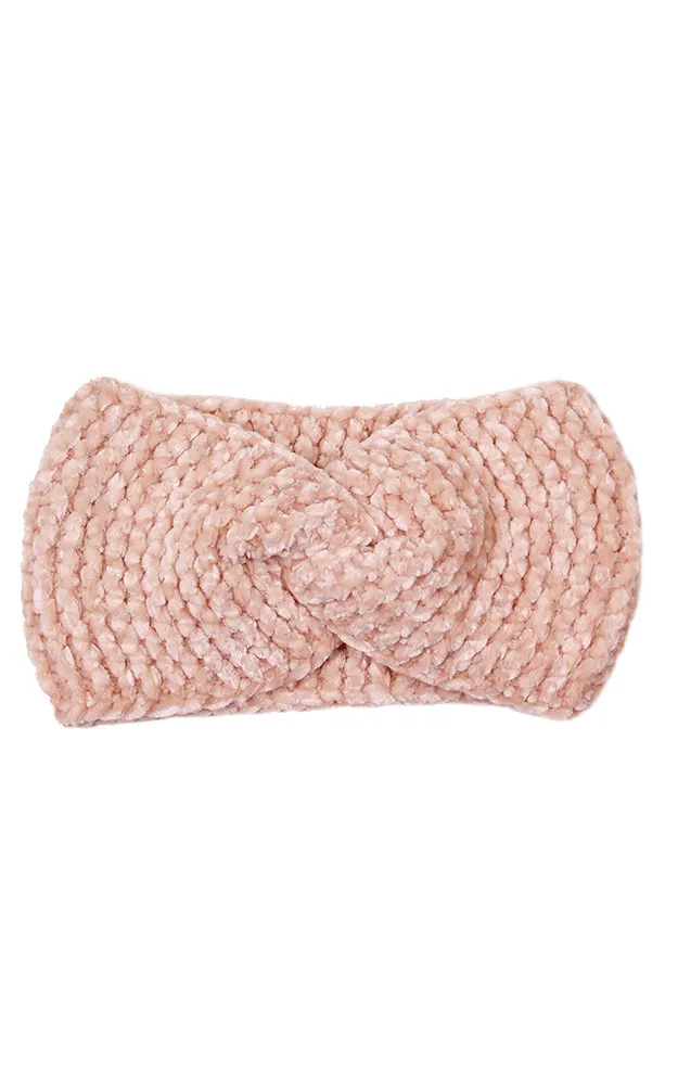 LHB009 Twisted Chenille Solid Knit Headband
