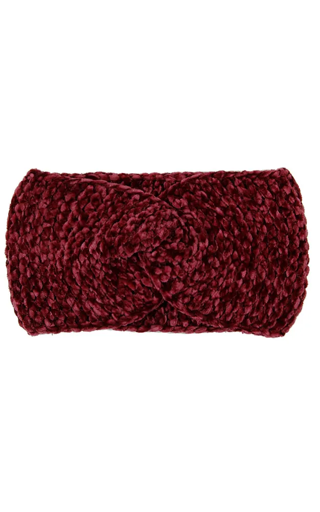 LHB009 Twisted Chenille Solid Knit Headband