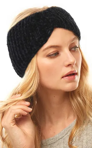 LHB009 Twisted Chenille Solid Knit Headband