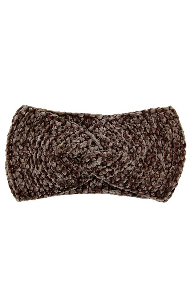LHB009 Twisted Chenille Solid Knit Headband