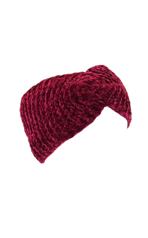 LHB009 Twisted Chenille Solid Knit Headband
