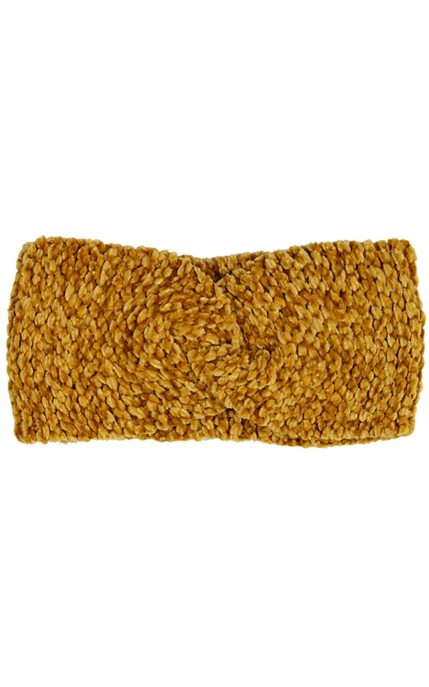 LHB009 Twisted Chenille Solid Knit Headband