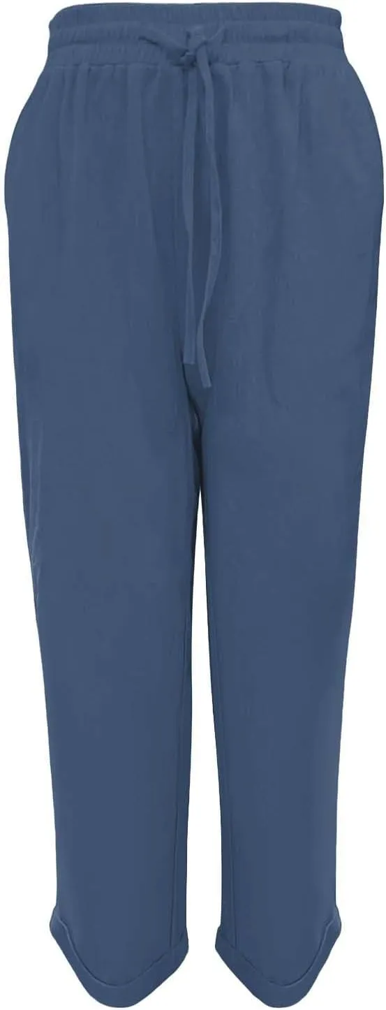 Linen Pants for Women 2025 Loose Fit Drawstring Straight Leg Gauze Pant Lightweight Lounge Beach Vacation Trousers