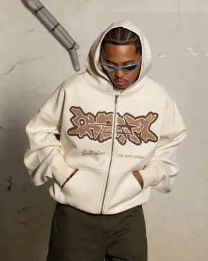 Loiter X The Anti Order Zip Hoodie Stone