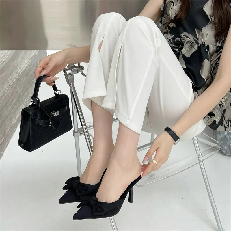 Looking Fabulous Bow Mule Heels