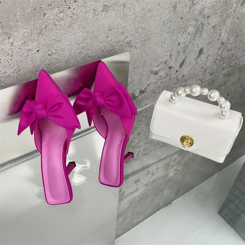 Looking Fabulous Bow Mule Heels