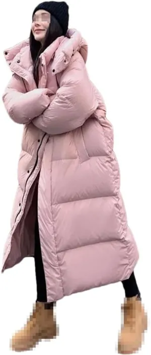 Loose Long Hooded Winter Coats Casual Women Oversized Snow Coats Windbreak Cotton Padded Jackets Thicken Parkas
