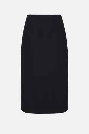 Lorinda Pencil Skirt In Black Double Crepe