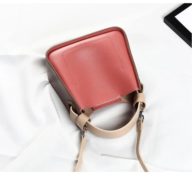 Lush Genuine Leather Bucket Tote Bag