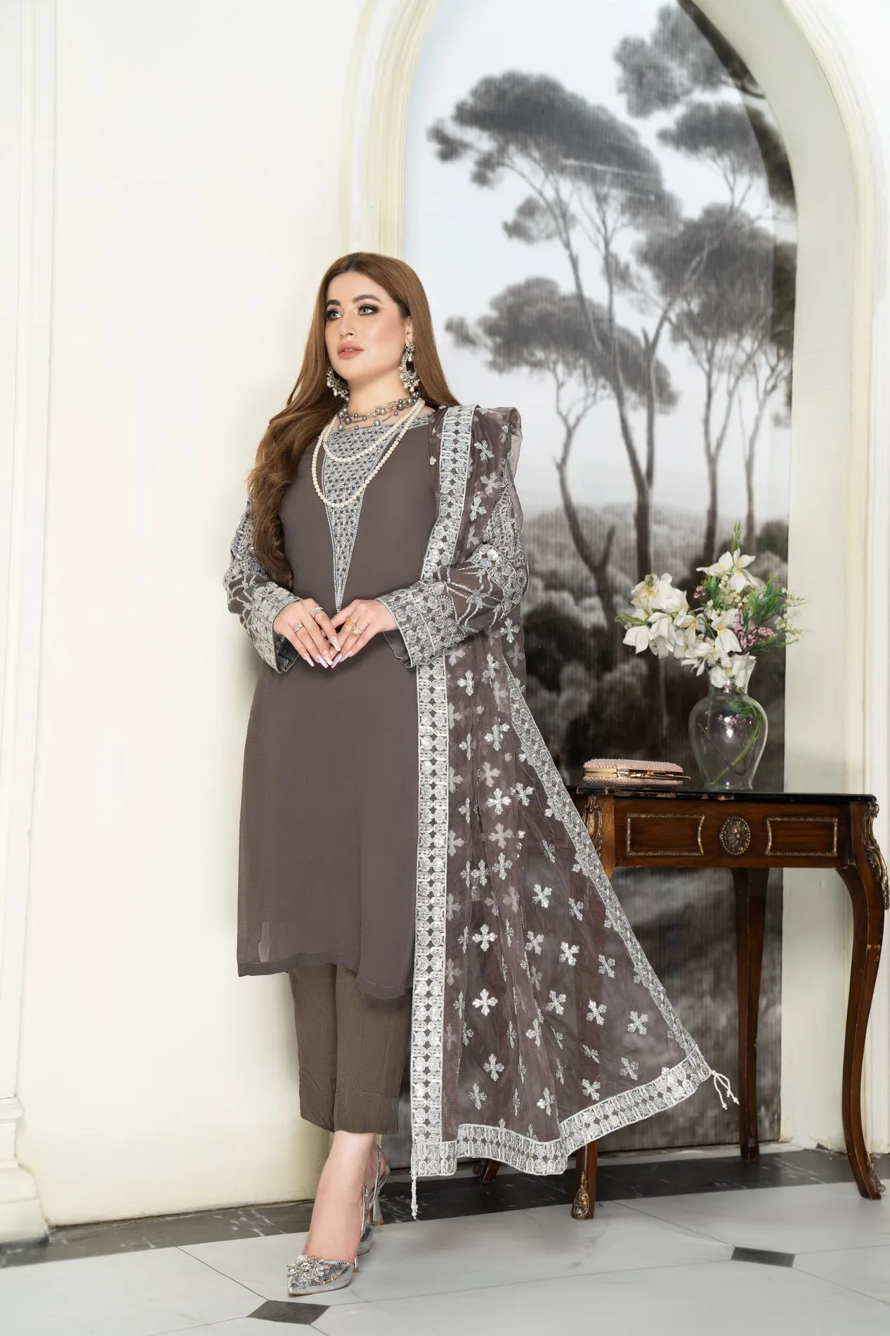 Luxury Formal Ready to Wear Embroidered Dress by Aleezay 03