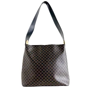 Macadam Triomphe Black Canvas Circle Logo Shoulder Tote
