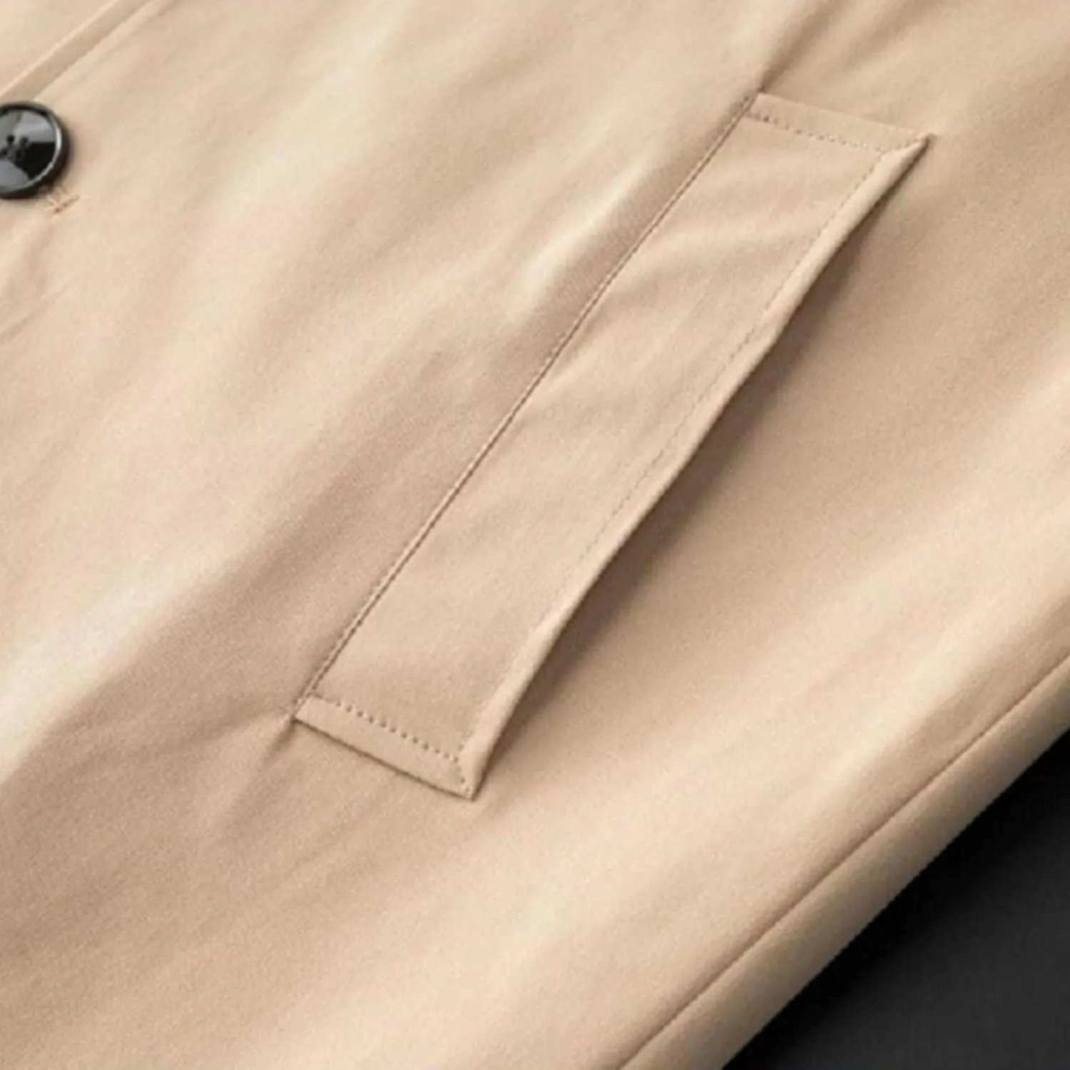 Maiyifu-GJ Mens Windbreaker Lapel Trench Coat Spring Fall Windproof Overcoat Casual Slim fit Single Breasted Long Jacket
