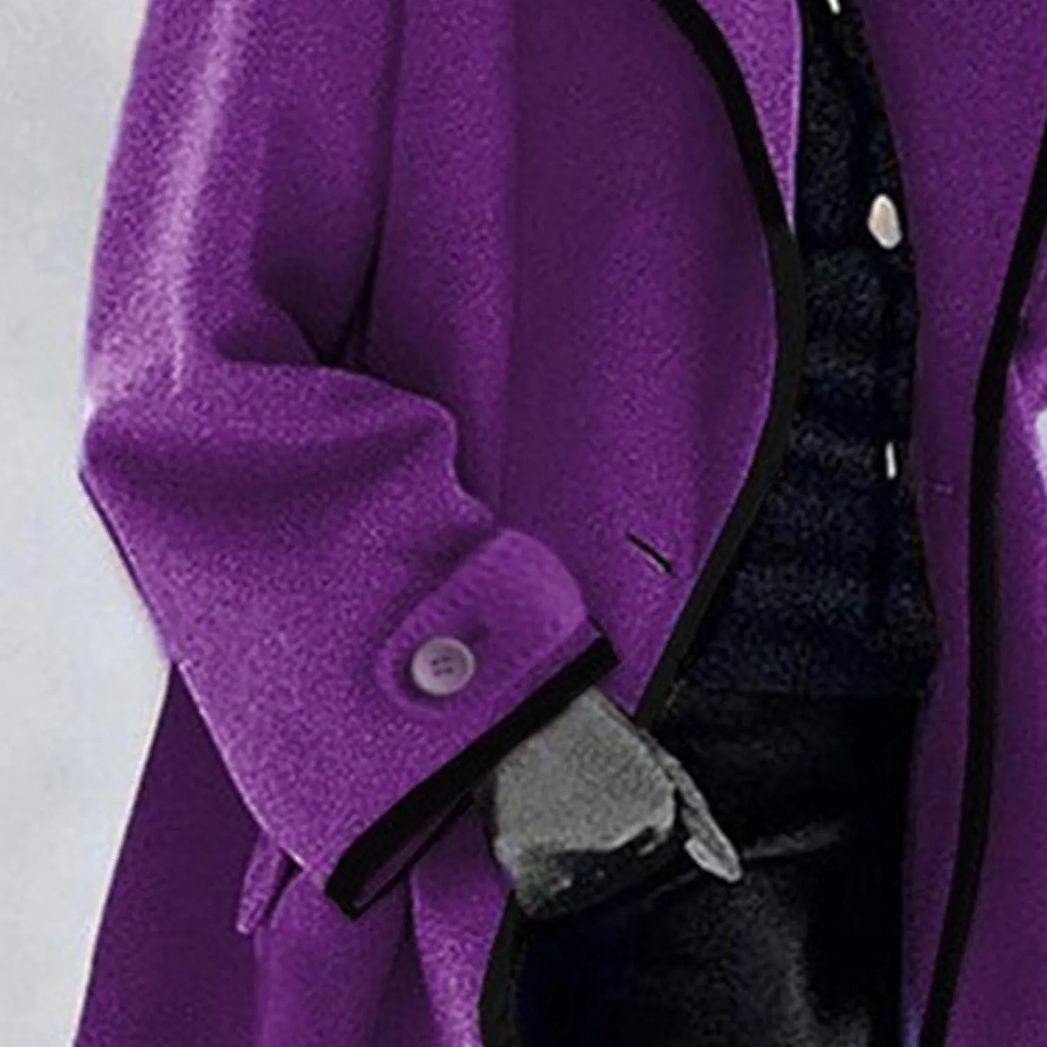Maiyifu-GJ Wool Coat for Women Casual Notch Lapel Coat Plus Size Single Breasted Long Winter Wool Trench Pea Coat