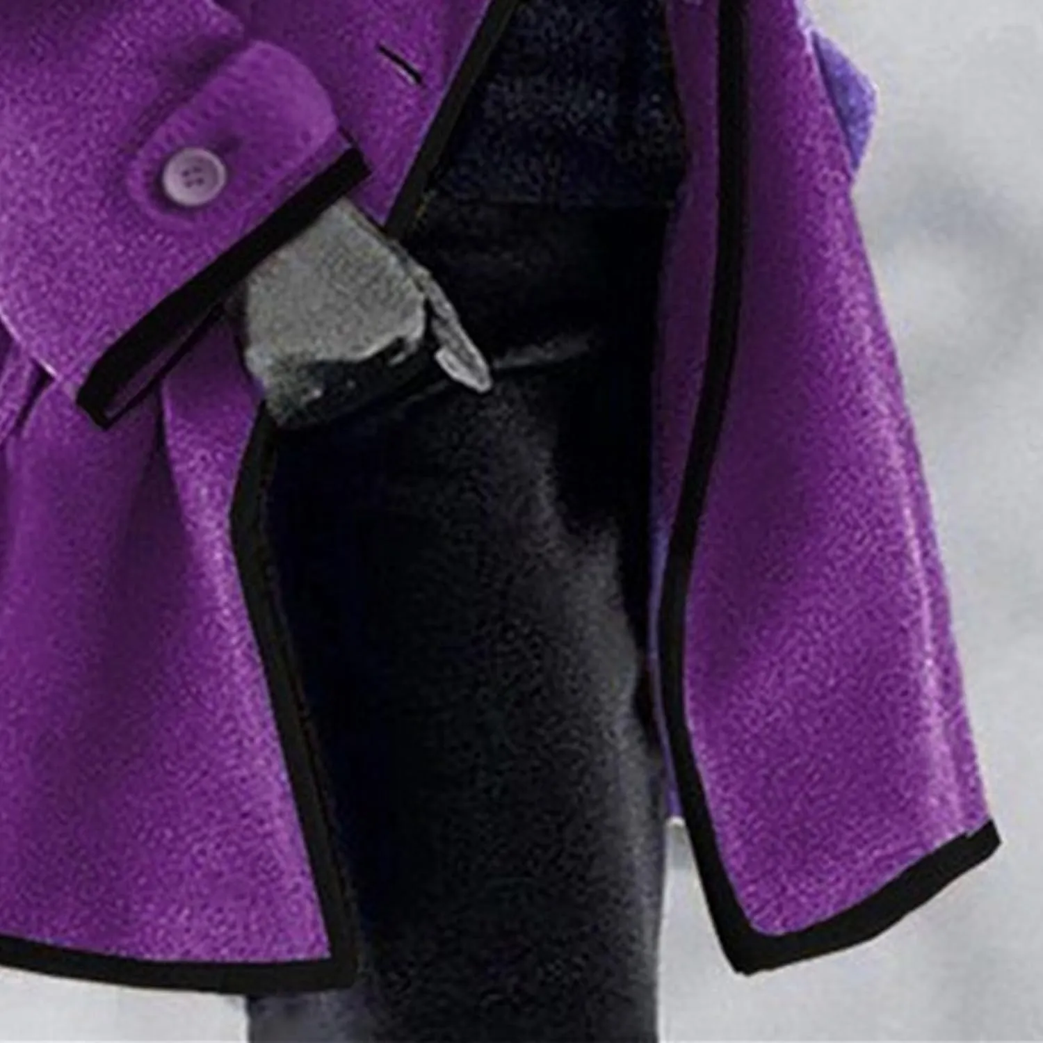 Maiyifu-GJ Wool Coat for Women Casual Notch Lapel Coat Plus Size Single Breasted Long Winter Wool Trench Pea Coat