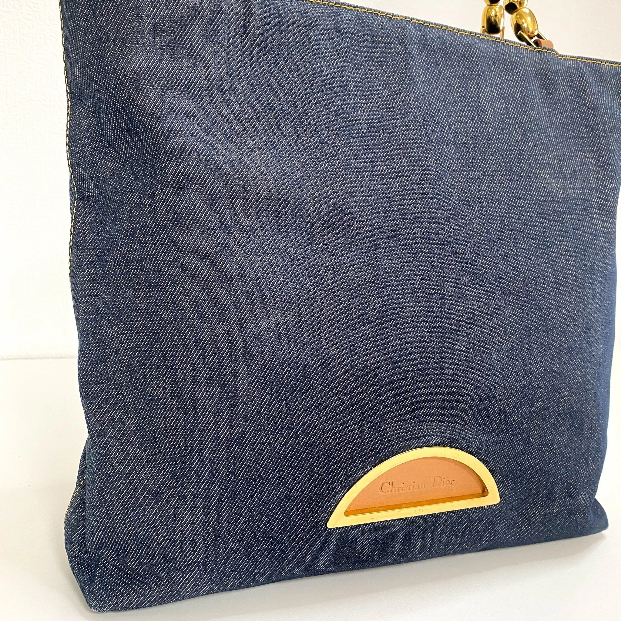 Malice Pearl Denim Tote Bag