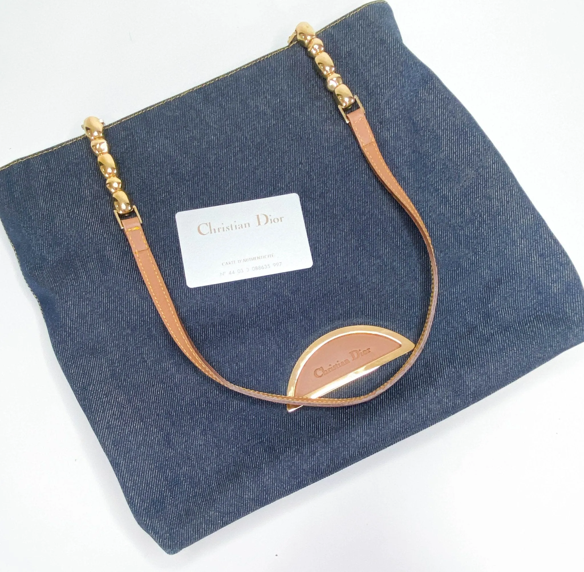 Malice Pearl Denim Tote Bag