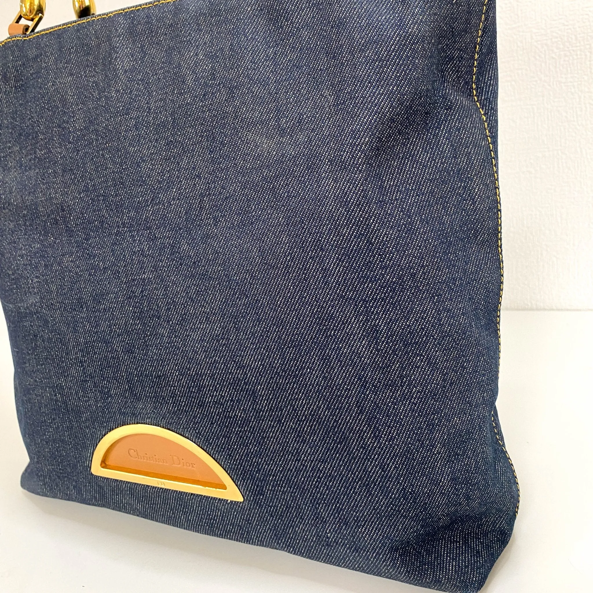 Malice Pearl Denim Tote Bag