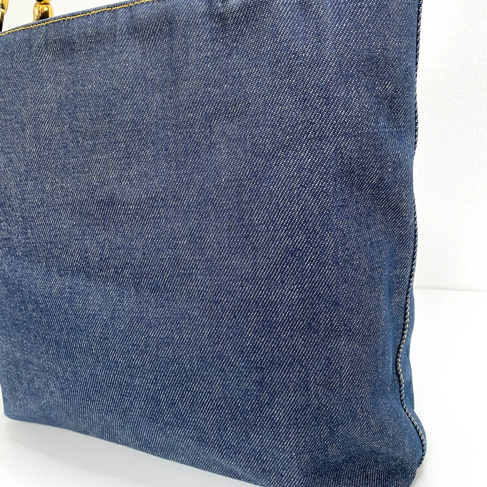 Malice Pearl Denim Tote Bag