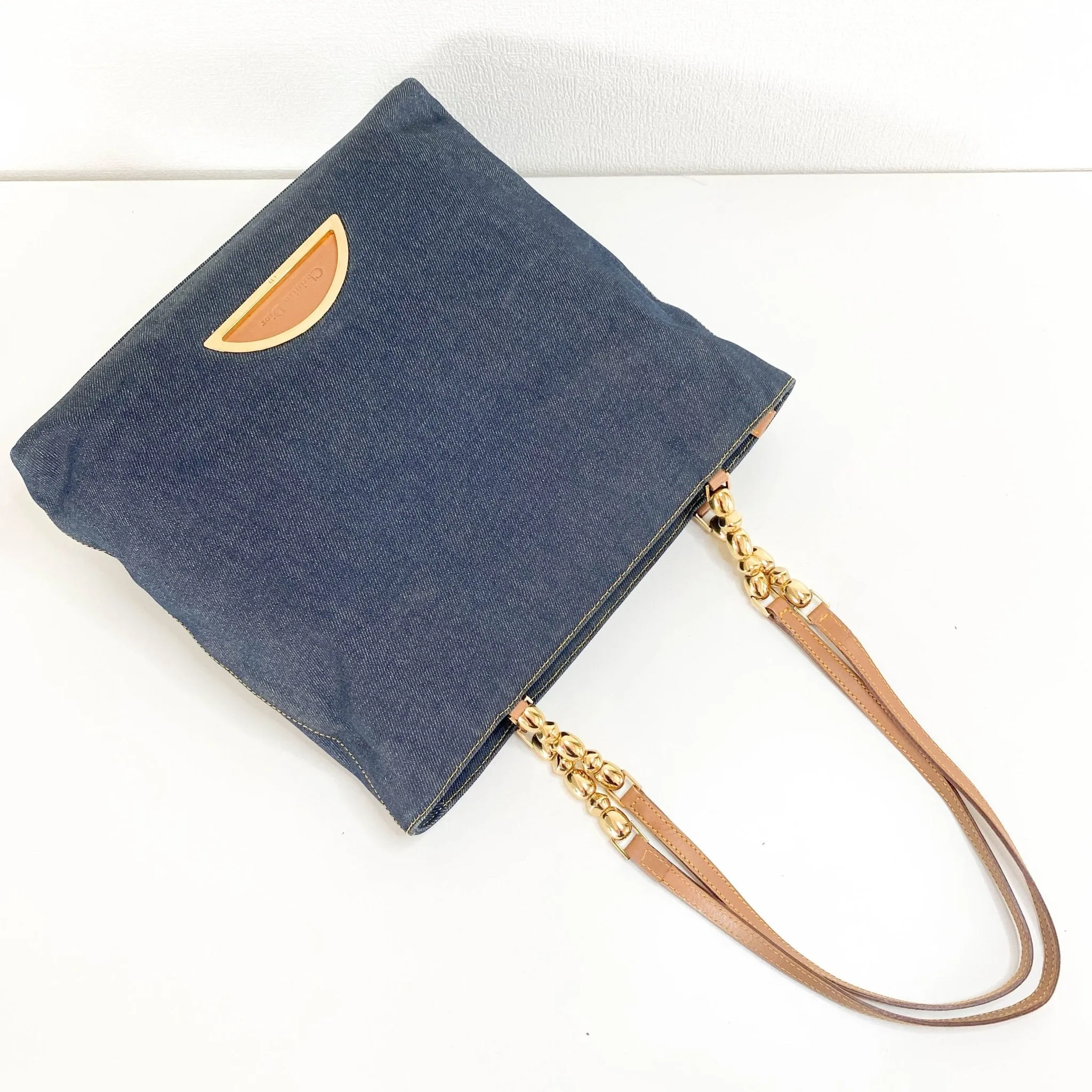 Malice Pearl Denim Tote Bag