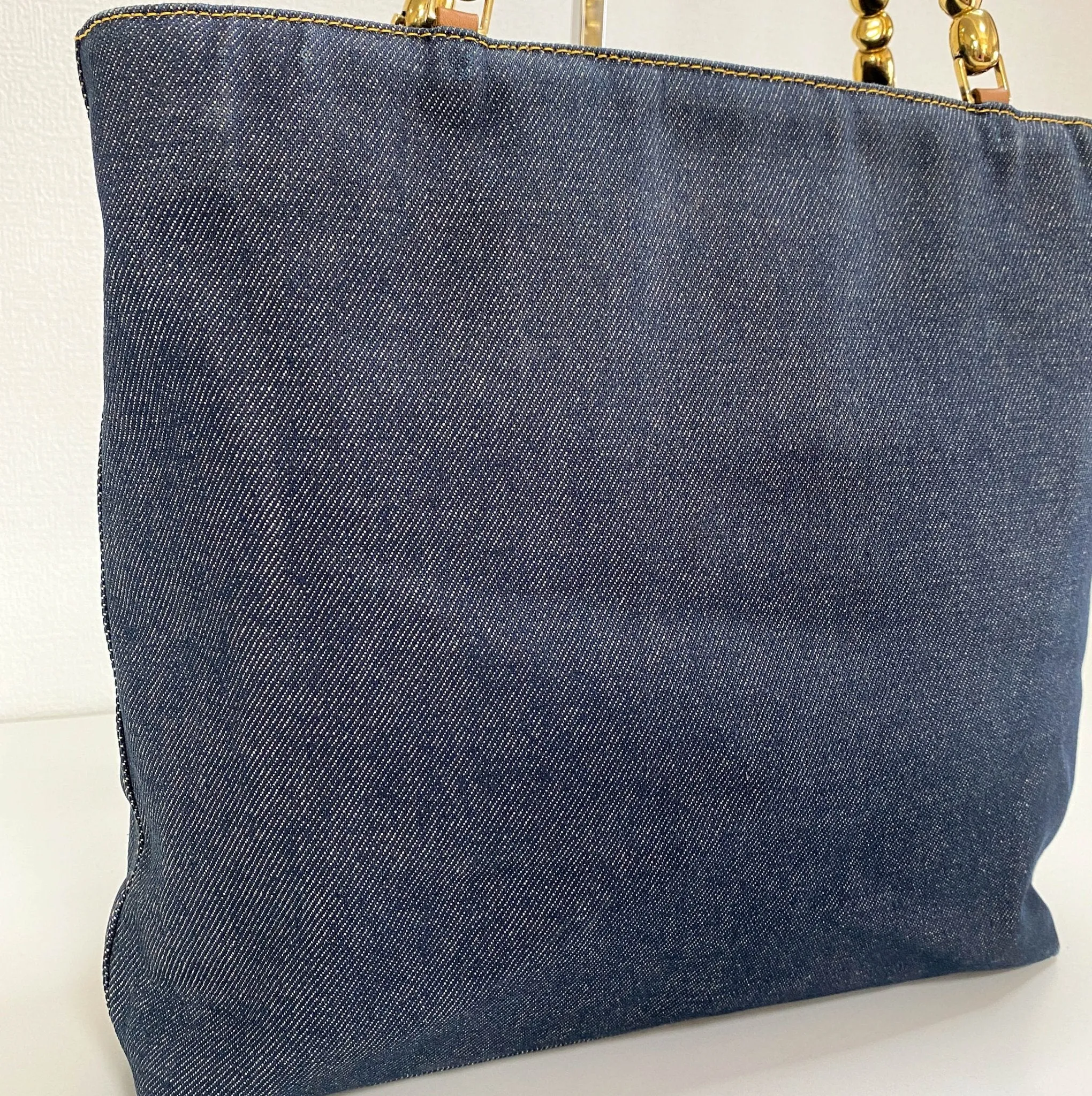 Malice Pearl Denim Tote Bag