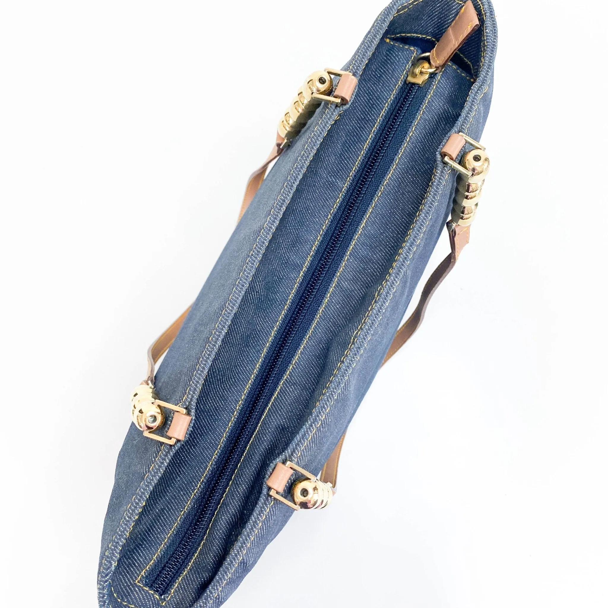 Malice Pearl Denim Tote Bag