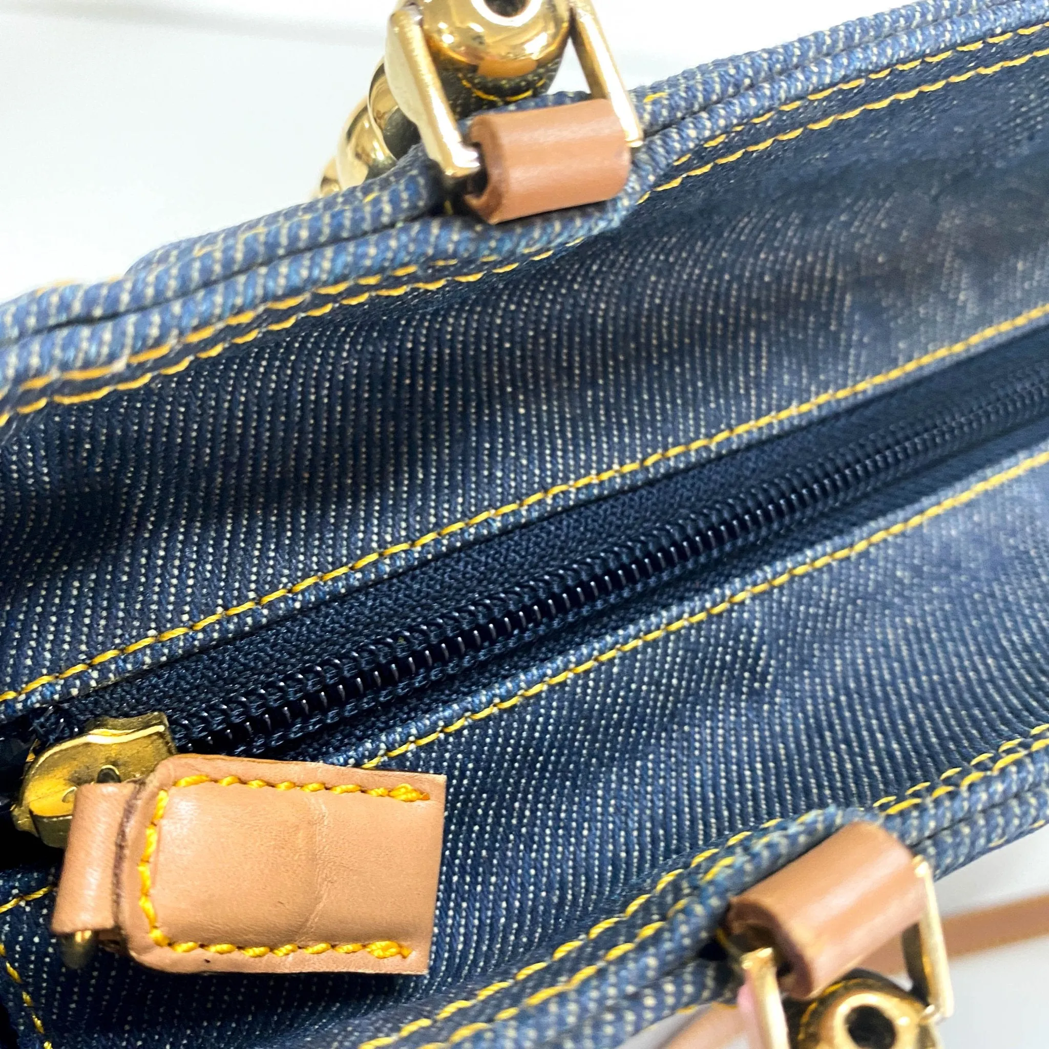Malice Pearl Denim Tote Bag