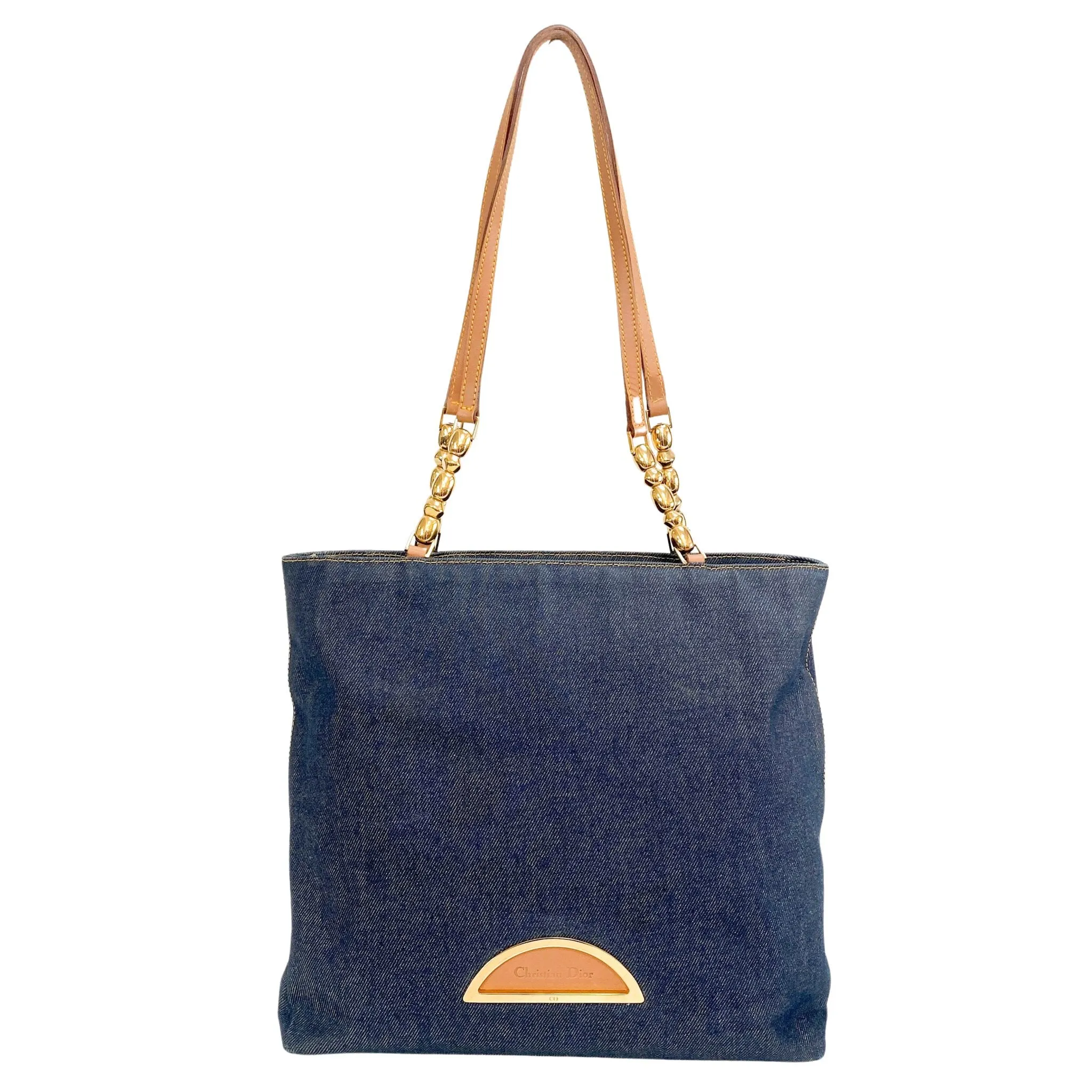 Malice Pearl Denim Tote Bag