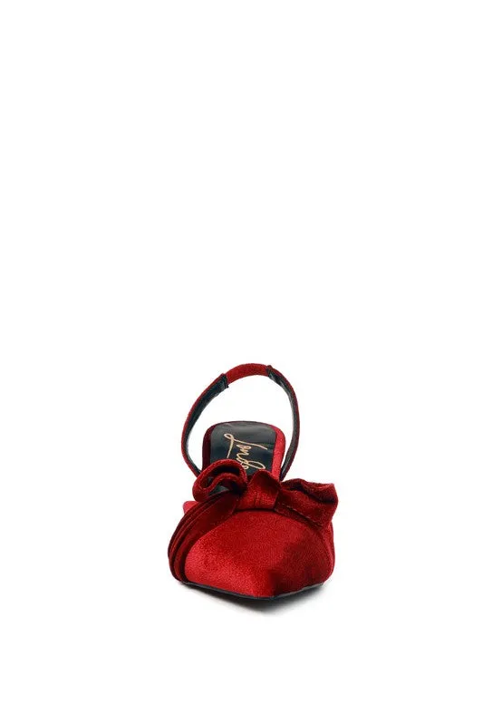 Mayfair Red or Black Velvet High Heel Mule Slingback Sandals