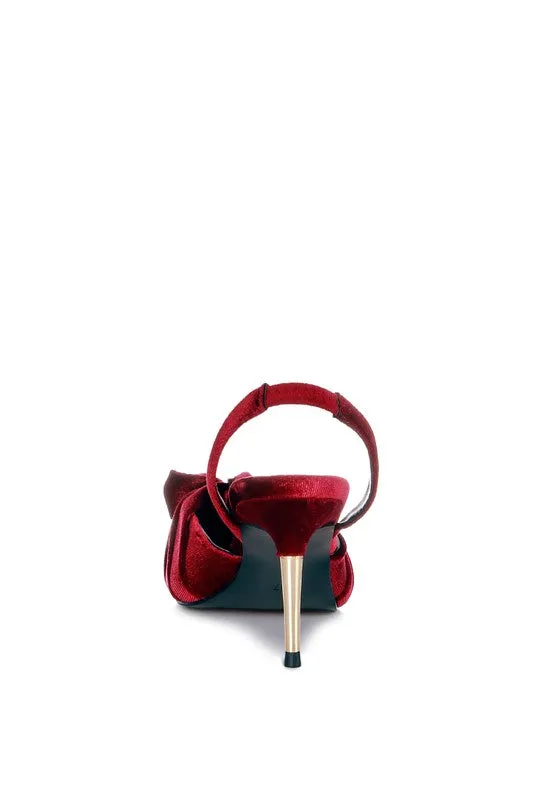 Mayfair Red or Black Velvet High Heel Mule Slingback Sandals