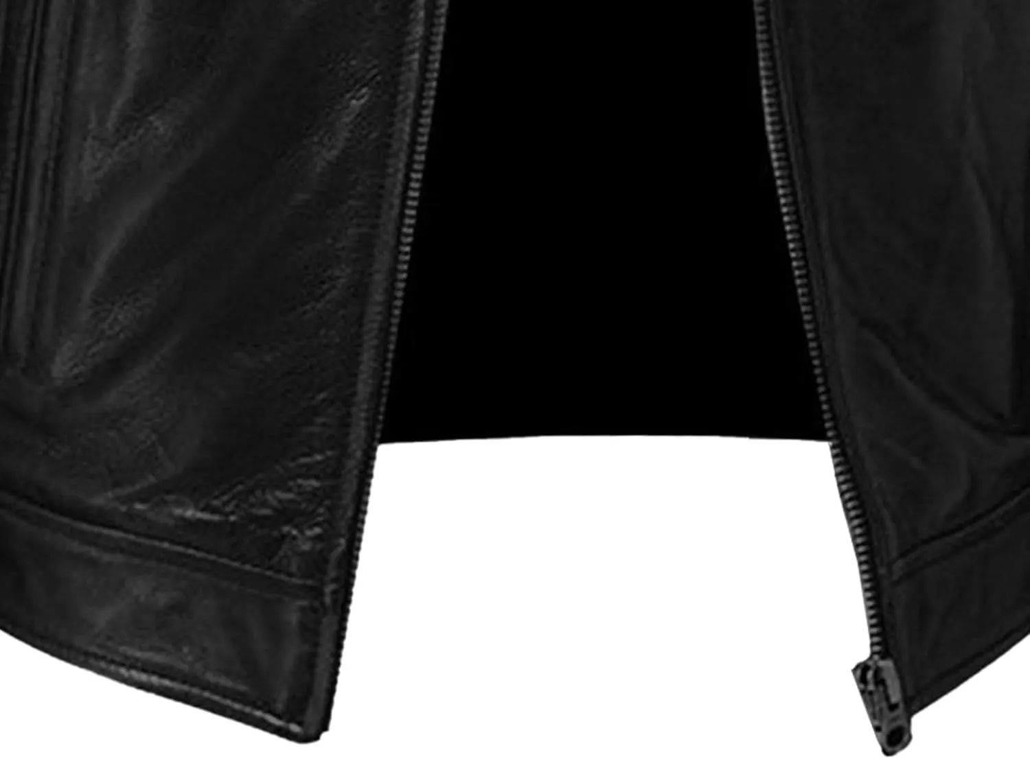 Men Leather Motorcycle Jacket Stand Collar Faux Leather Jackets Zip-Up Slim Fit Biker Coat