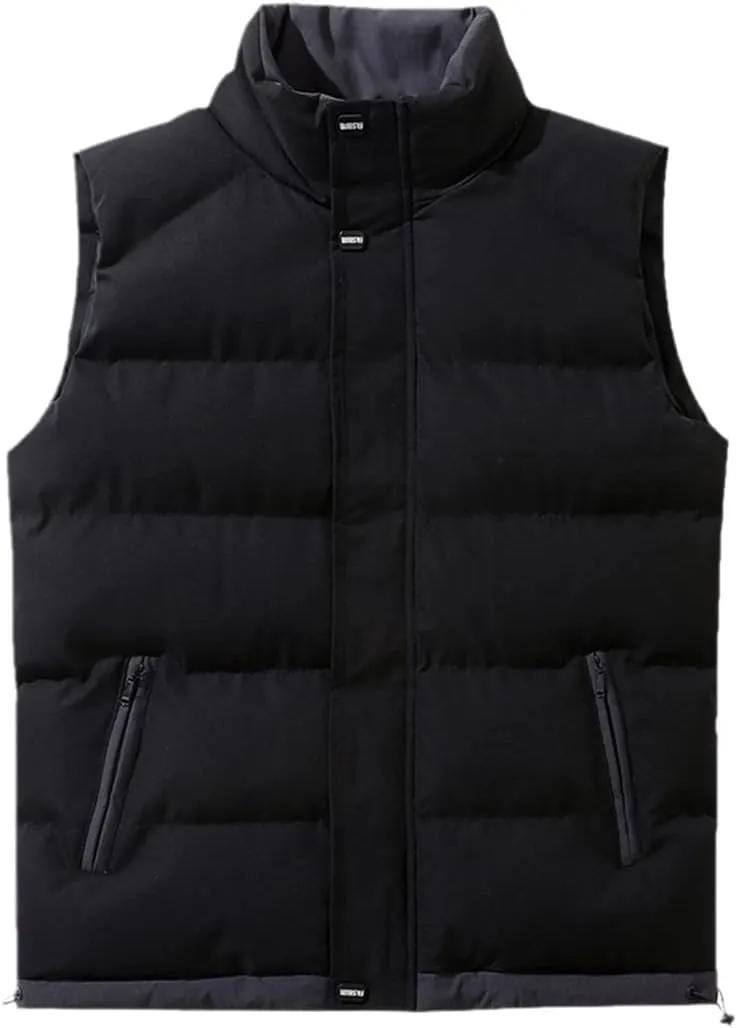 Men' Sleeveless Vest Jackets Winter Cotton Padded Vest Coats Warm Waistcoat