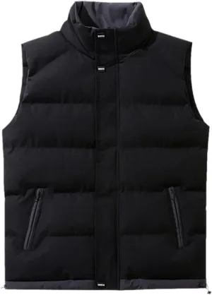 Men' Sleeveless Vest Jackets Winter Cotton Padded Vest Coats Warm Waistcoat