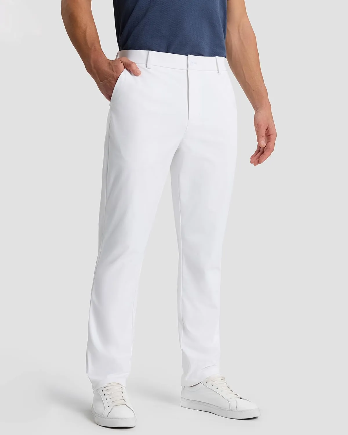 Mens Classic Fit Golf Pants Stretch Work Dress Pants 30''/32''/34'' Lightweight Casual Pants with Pockets