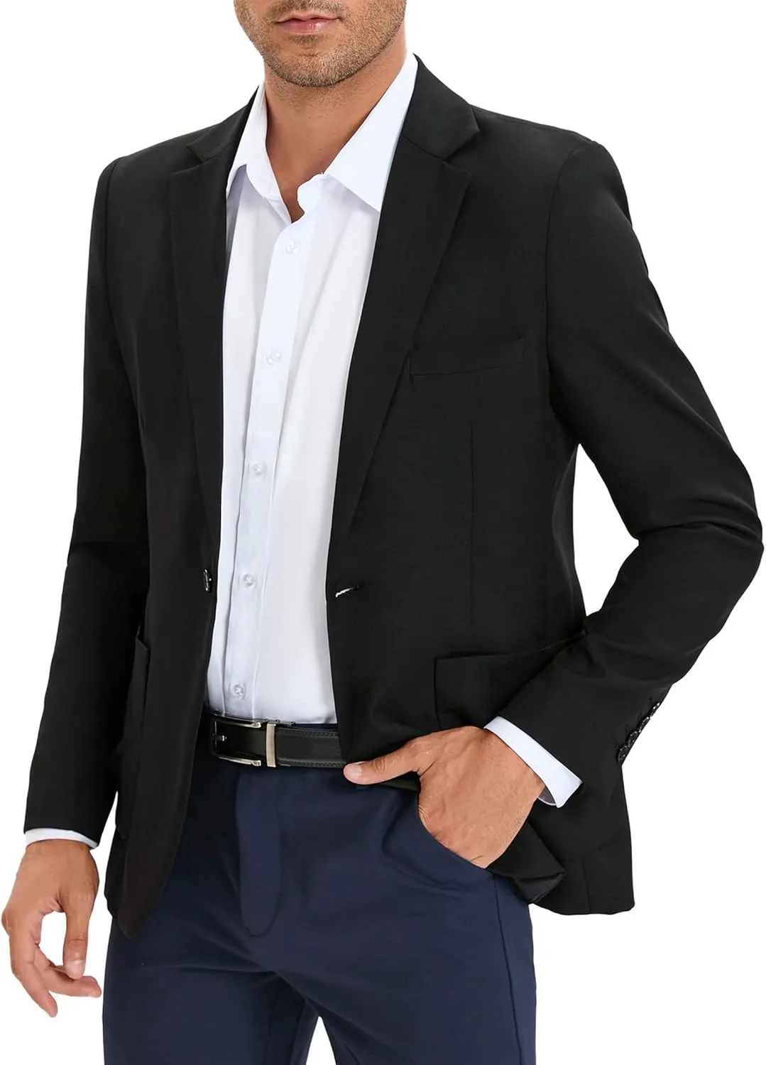 Men's Sport Coats & Blazers Linen Suit Jacket Casual Blazer for Men One Button