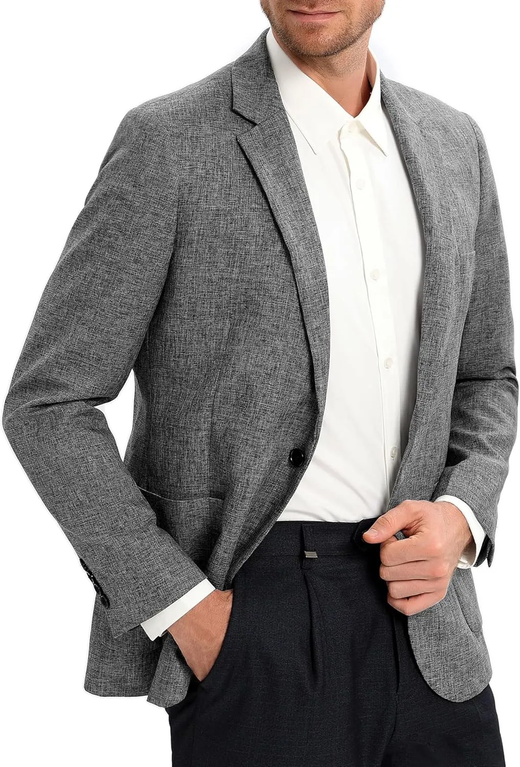 Men's Sport Coats & Blazers Linen Suit Jacket Casual Blazer for Men One Button