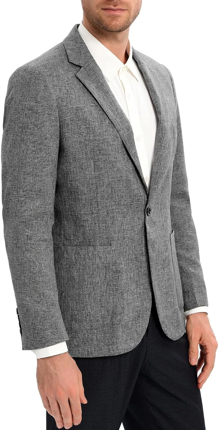 Men's Sport Coats & Blazers Linen Suit Jacket Casual Blazer for Men One Button