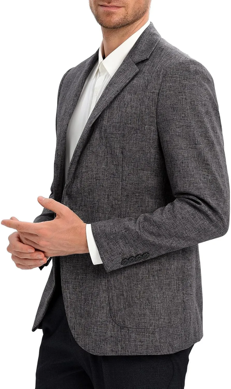 Men's Sport Coats & Blazers Linen Suit Jacket Casual Blazer for Men One Button