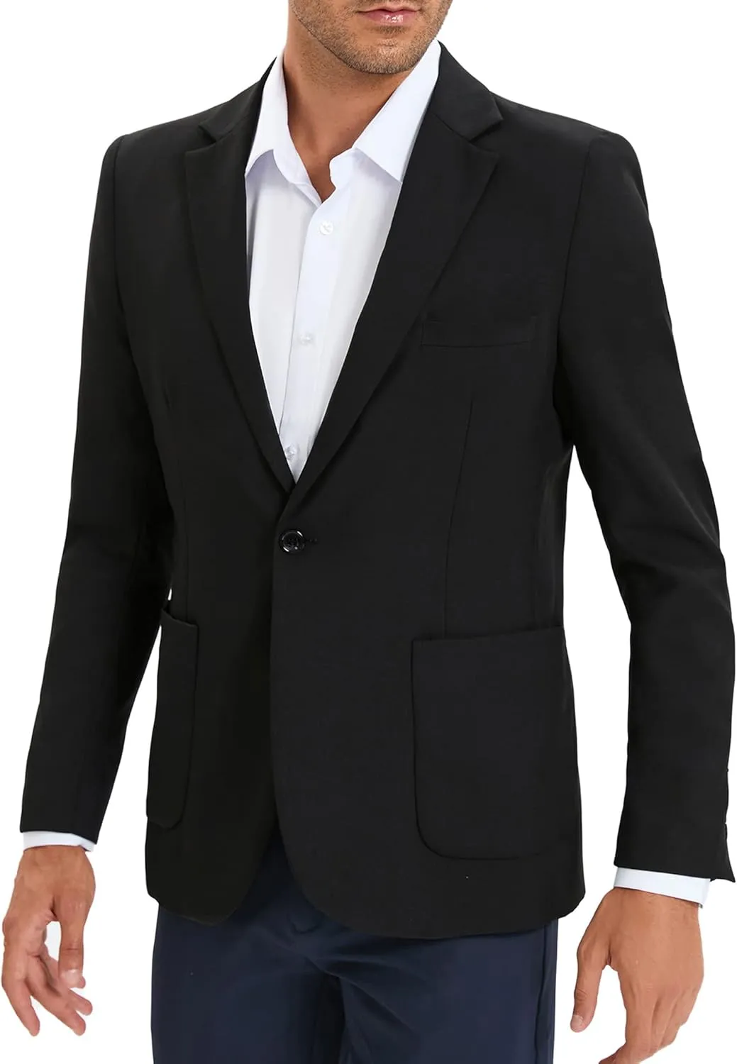 Men's Sport Coats & Blazers Linen Suit Jacket Casual Blazer for Men One Button
