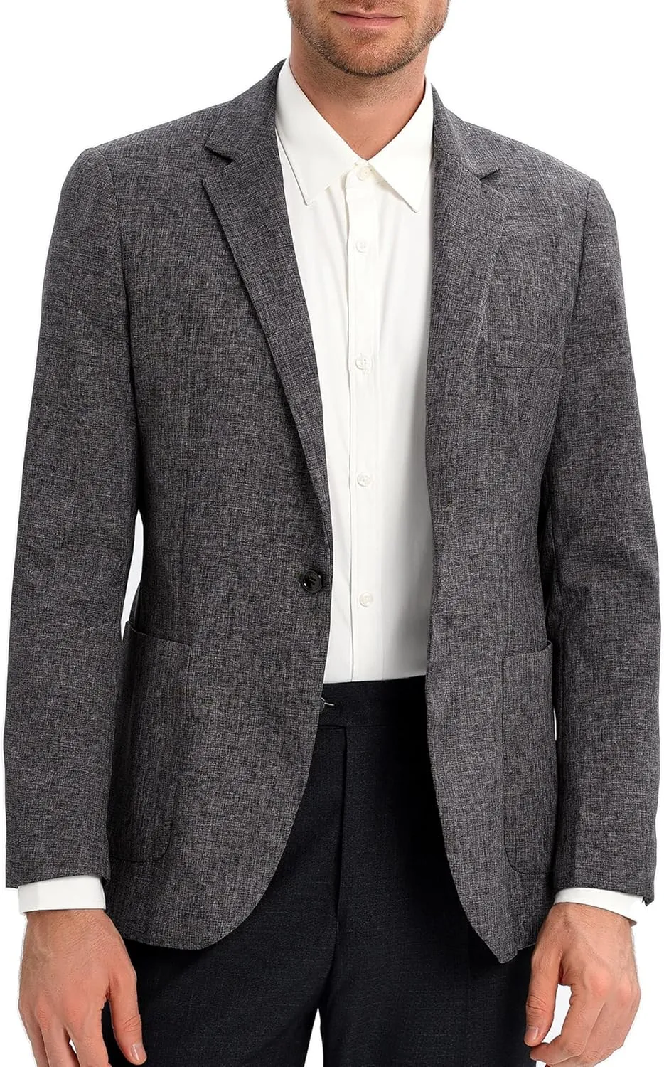 Men's Sport Coats & Blazers Linen Suit Jacket Casual Blazer for Men One Button