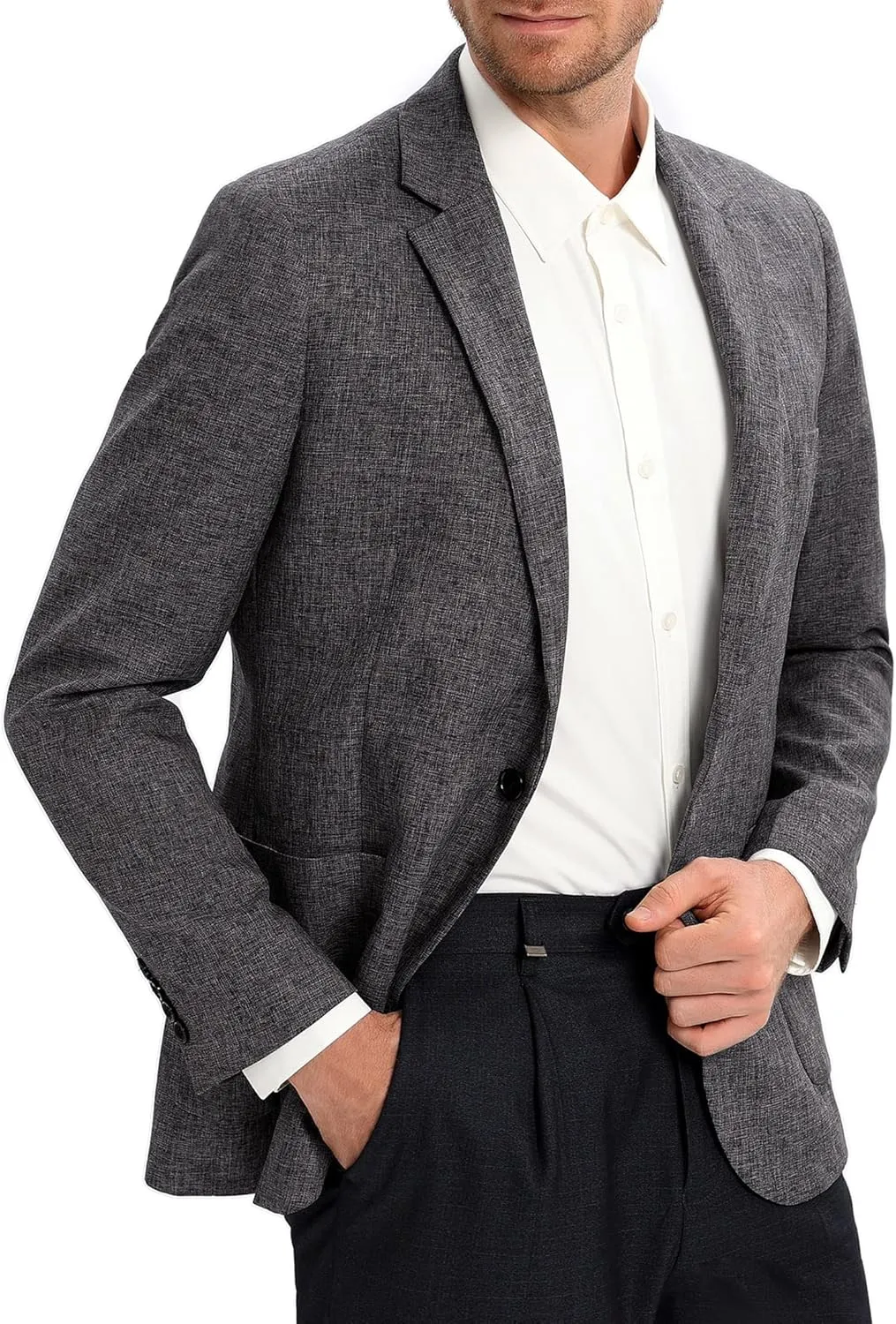 Men's Sport Coats & Blazers Linen Suit Jacket Casual Blazer for Men One Button