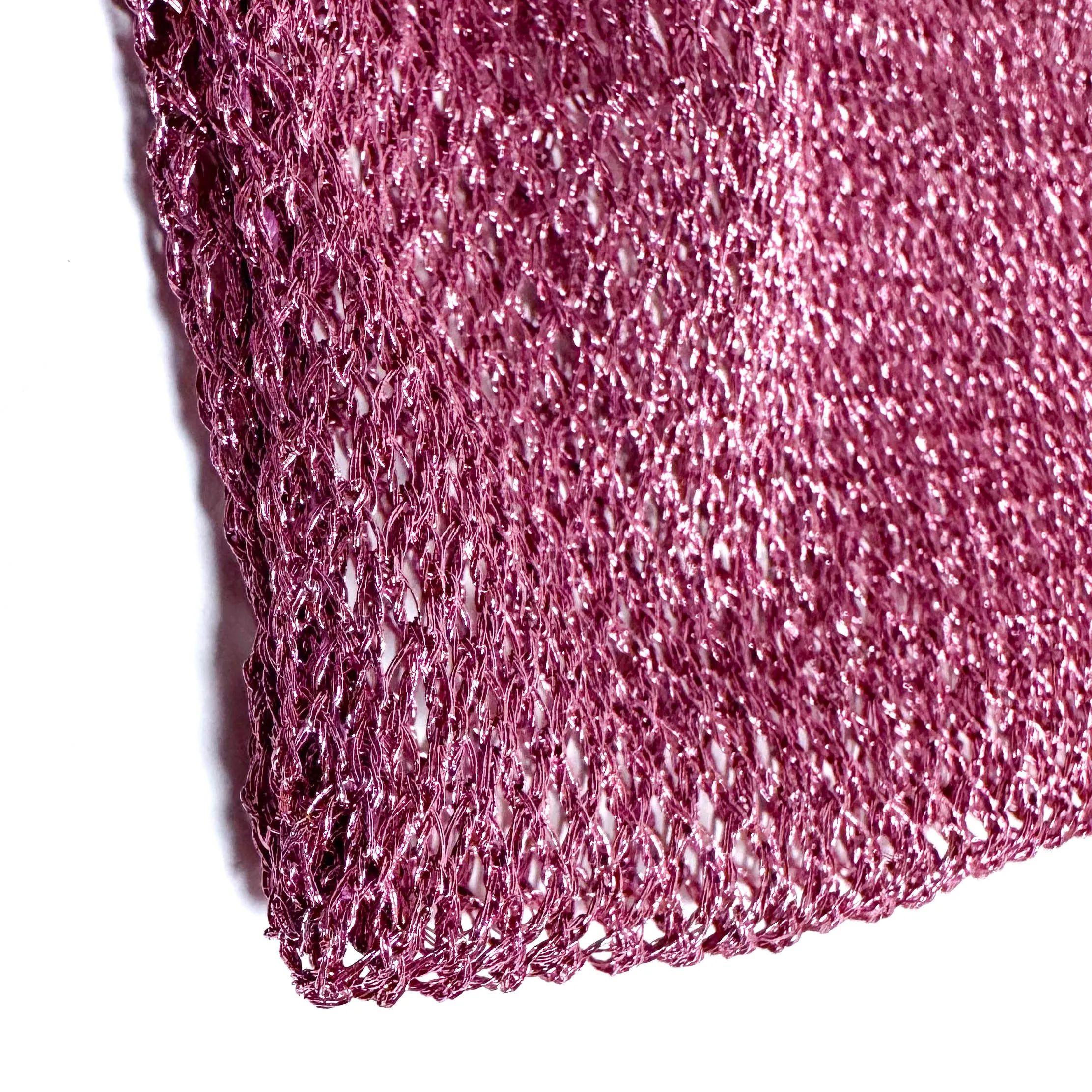Metallic Purple Mesh Fishnet Tote Bag
