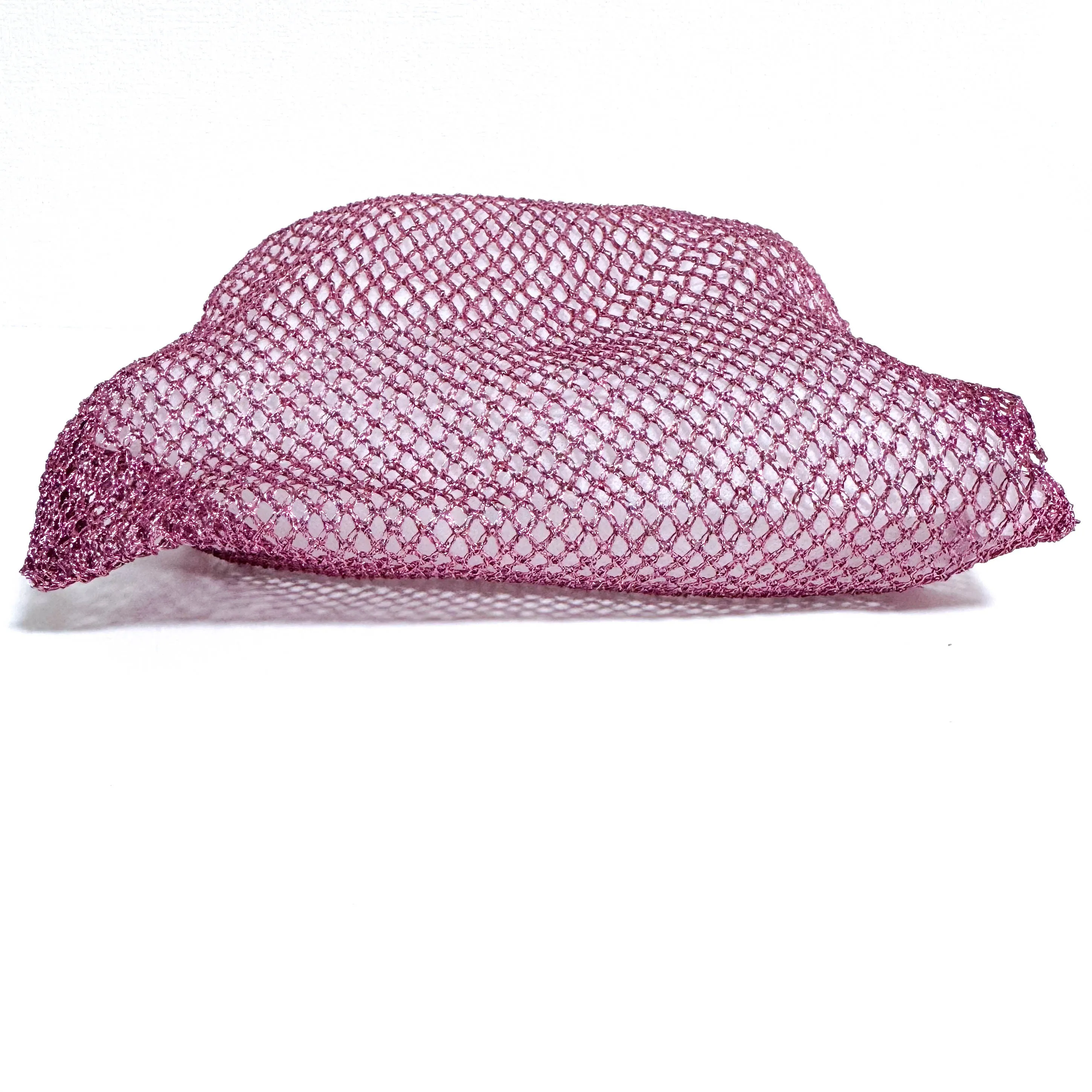 Metallic Purple Mesh Fishnet Tote Bag