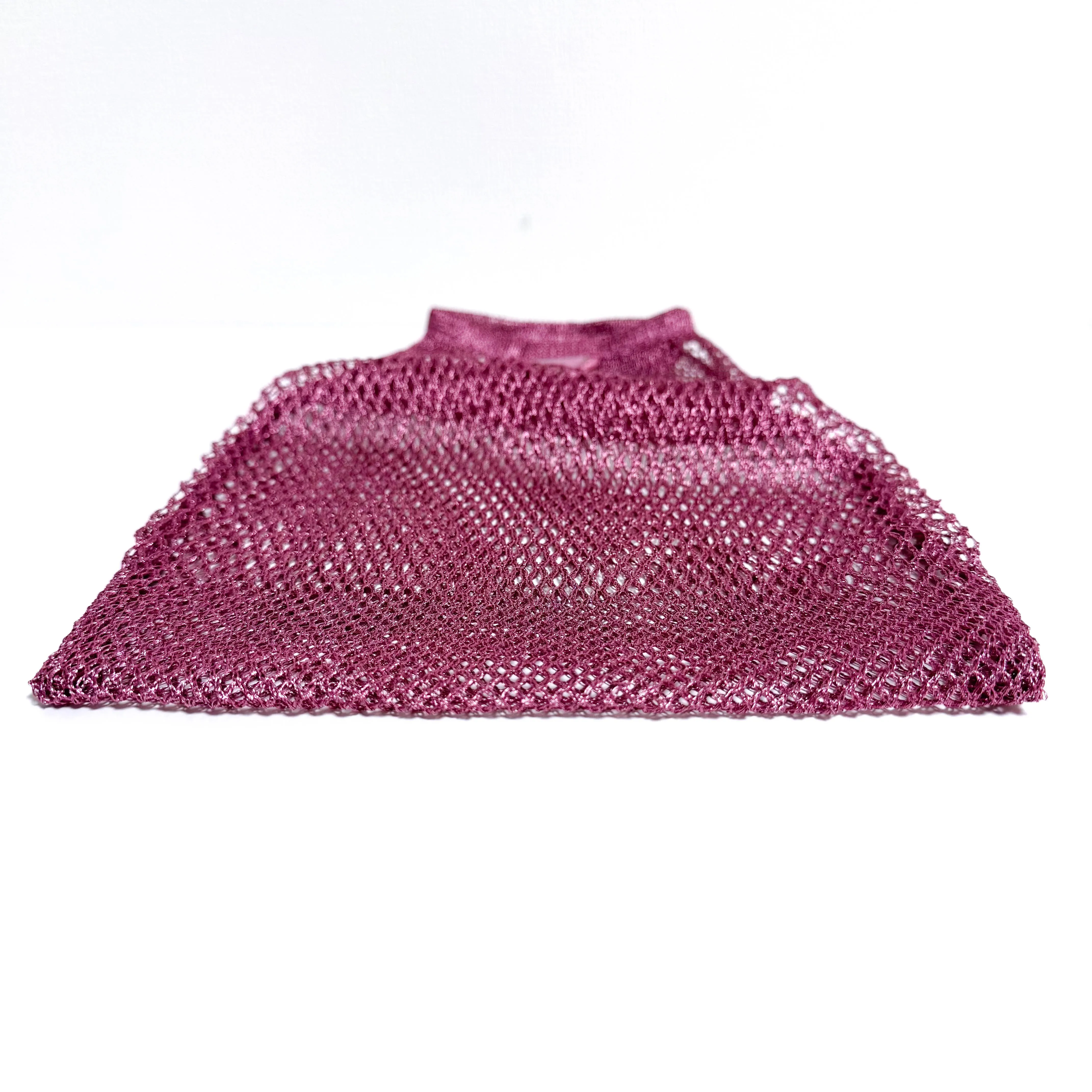 Metallic Purple Mesh Fishnet Tote Bag