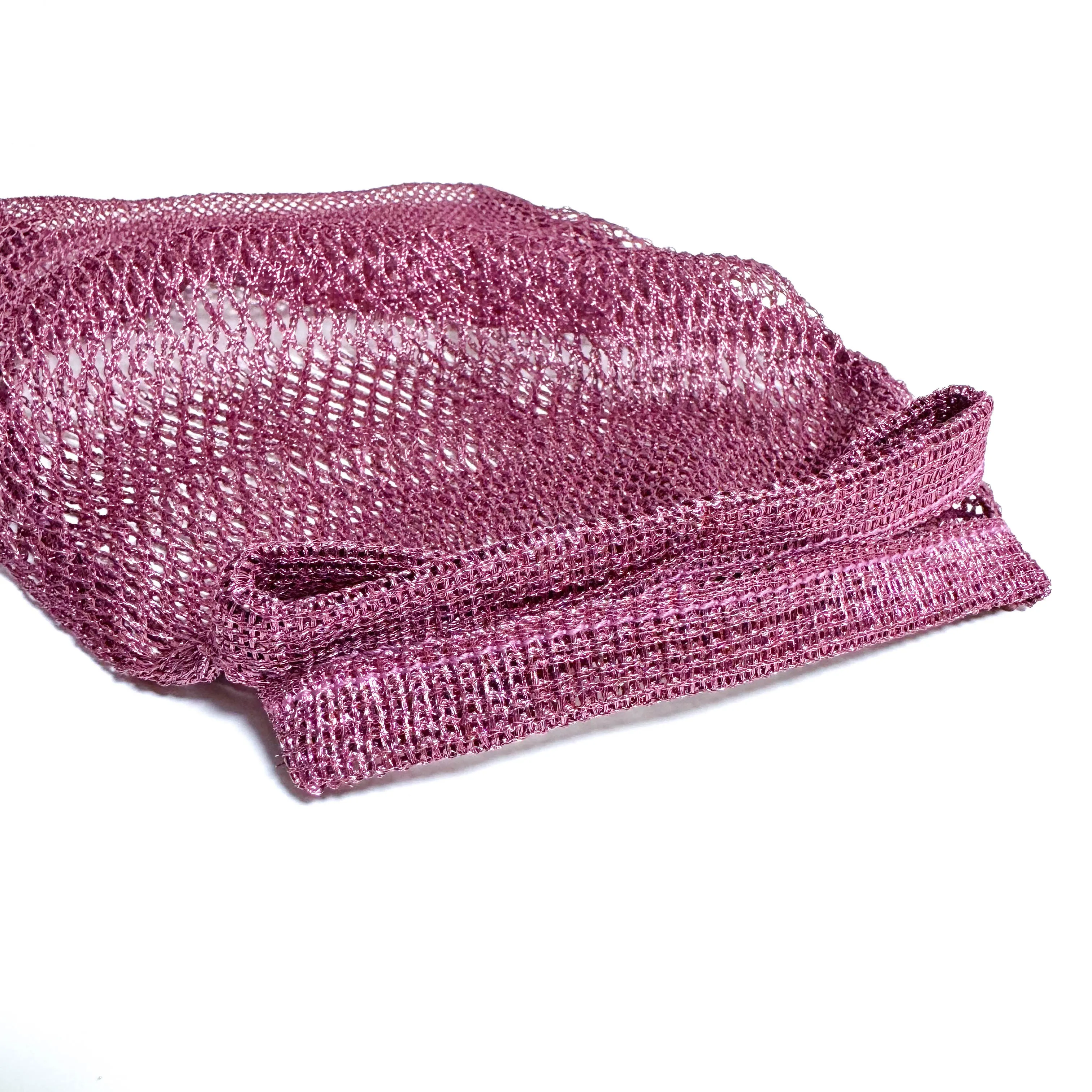 Metallic Purple Mesh Fishnet Tote Bag