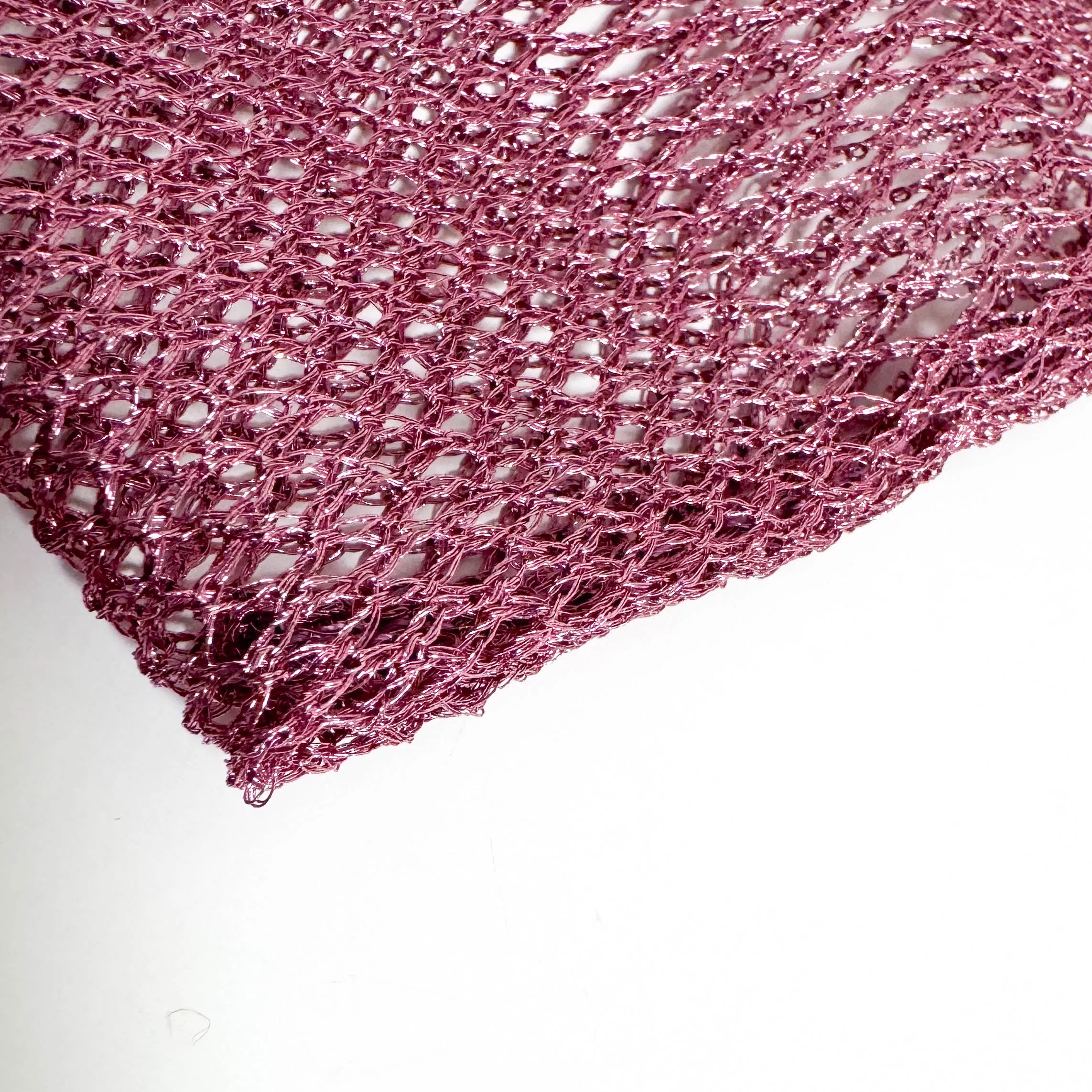Metallic Purple Mesh Fishnet Tote Bag